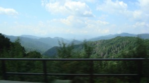 Driving thru mountains