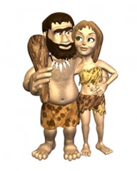 Caveman and woman