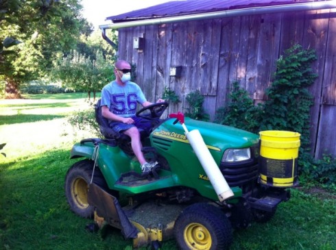 Mowing with mask