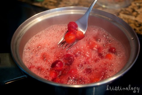 Boil cranberries