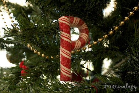 Candy cane ornament