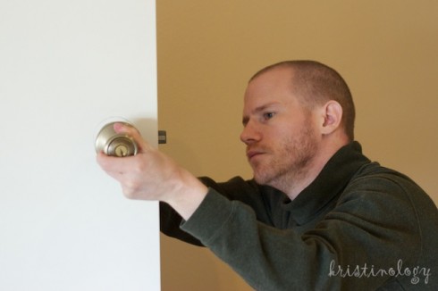 Jesse installing lock