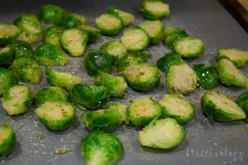 Sprouts on baking sheet
